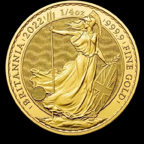 Britannia zlatne kovanice — prednja strana