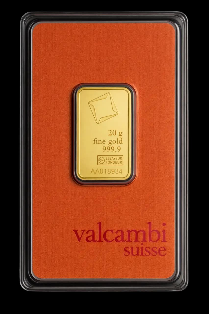 Valcambi Suisse zlatna pločica 20g